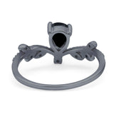 Floral Pear Teardrop Natural Stone Chevron Ring