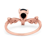 Floral Pear Teardrop Natural Stone Chevron Ring