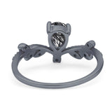 Floral Pear Teardrop Natural Stone Chevron Ring