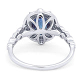 Oval Natural Stone Beaded Ring