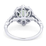 Oval Natural Stone Beaded Ring