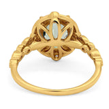 Oval Natural Stone Beaded Ring