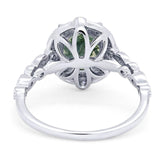 Oval Natural Stone Beaded Ring