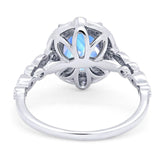 Oval Natural Stone Beaded Ring