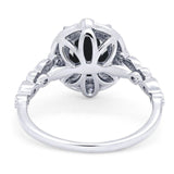 Oval Natural Stone Beaded Ring