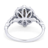 Oval Natural Stone Beaded Ring