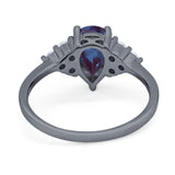 Pear Teardrop Natural Stone Wedding Ring