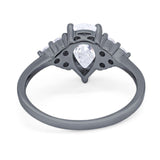 Pear Teardrop Natural Stone Wedding Ring