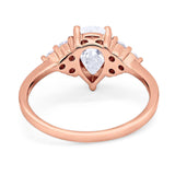 Pear Teardrop Natural Stone Wedding Ring