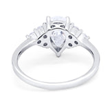 Pear Teardrop Natural Stone Wedding Ring