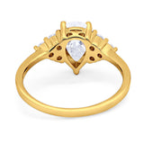 Pear Teardrop Natural Stone Wedding Ring