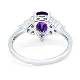 Pear Teardrop Natural Stone Wedding Ring