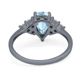 Pear Teardrop Natural Stone Wedding Ring