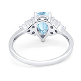 Pear Teardrop Natural Stone Wedding Ring