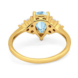 Pear Teardrop Natural Stone Wedding Ring