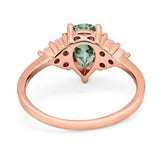 Pear Teardrop Natural Stone Wedding Ring