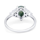 Pear Teardrop Natural Stone Wedding Ring