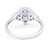 Pear Teardrop Natural Stone Wedding Ring