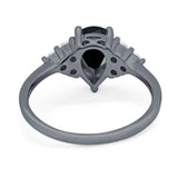 Pear Teardrop Natural Stone Wedding Ring