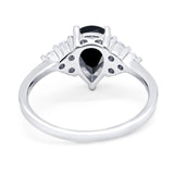 Pear Teardrop Natural Stone Wedding Ring