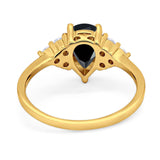 Pear Teardrop Natural Stone Wedding Ring