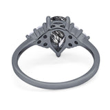 Pear Teardrop Natural Stone Wedding Ring