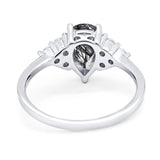 Pear Teardrop Natural Stone Wedding Ring