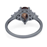 Pear Teardrop Natural Stone Wedding Ring