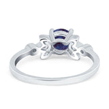 Art Deco Round Natural Stone Floral Ring