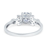 Art Deco Round Natural Stone Floral Ring