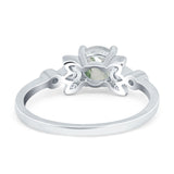 Art Deco Round Natural Stone Floral Ring