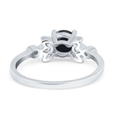 Art Deco Round Natural Stone Floral Ring