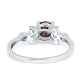 Art Deco Round Natural Stone Floral Ring