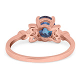 Art Deco Oval Natural Stone Floral Ring