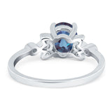 Art Deco Oval Natural Stone Floral Ring