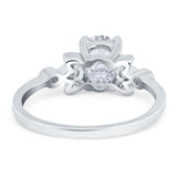 Art Deco Oval Natural Stone Floral Ring