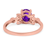 Art Deco Oval Natural Stone Floral Ring