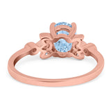 Art Deco Oval Natural Stone Floral Ring