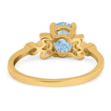 Art Deco Oval Natural Stone Floral Ring