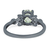 Art Deco Oval Natural Stone Floral Ring