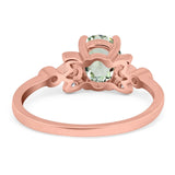 Art Deco Oval Natural Stone Floral Ring