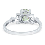 Art Deco Oval Natural Stone Floral Ring