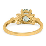 Art Deco Oval Natural Stone Floral Ring