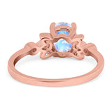 Art Deco Oval Natural Stone Floral Ring