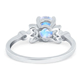 Art Deco Oval Natural Stone Floral Ring