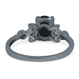 Art Deco Oval Natural Stone Floral Ring