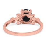 Art Deco Oval Natural Stone Floral Ring