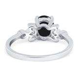 Art Deco Oval Natural Stone Floral Ring