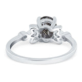 Art Deco Oval Natural Stone Floral Ring