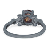 Art Deco Oval Natural Stone Floral Ring